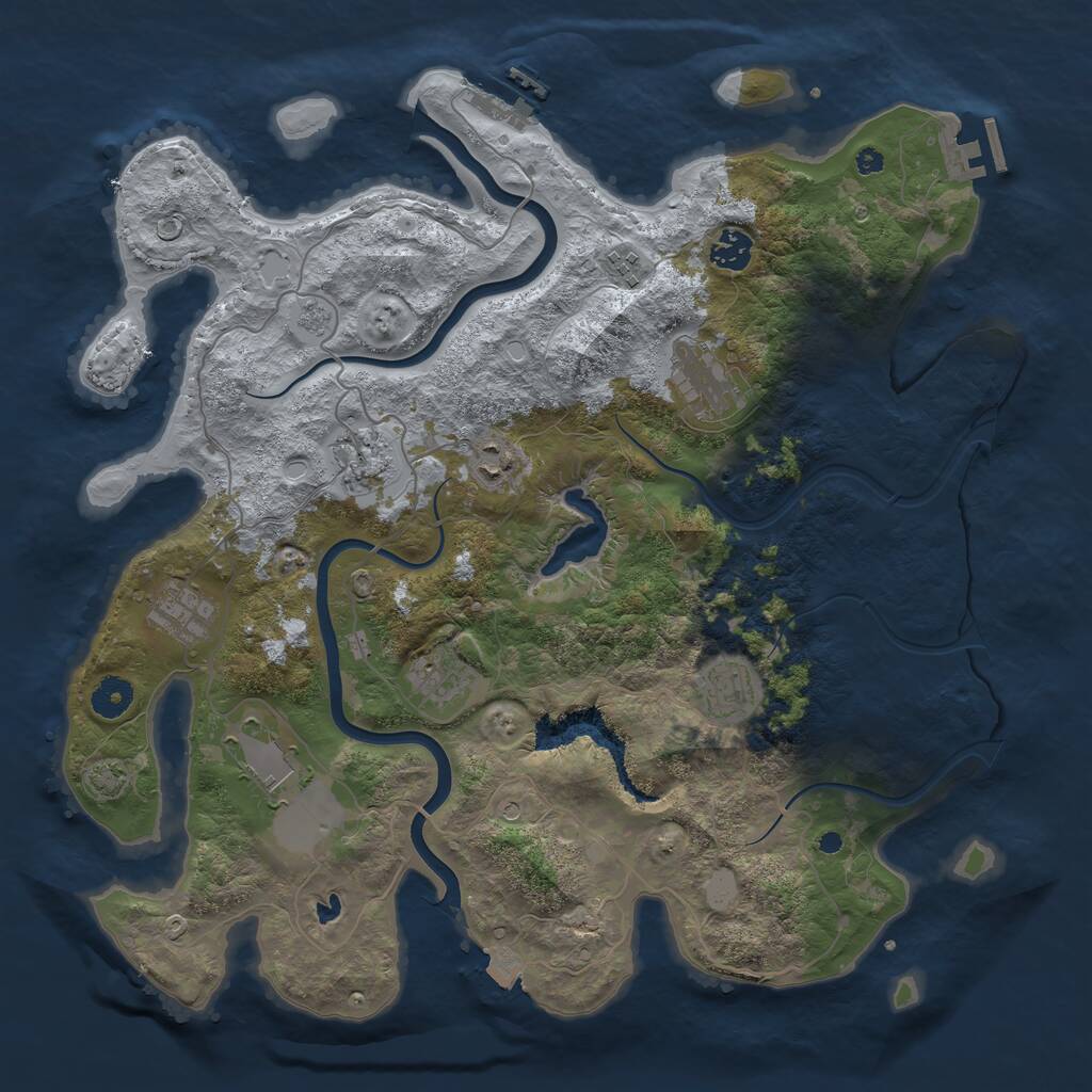 Rust Map: Procedural Map, Size: 4000, Seed: 803230640, 15 Monuments