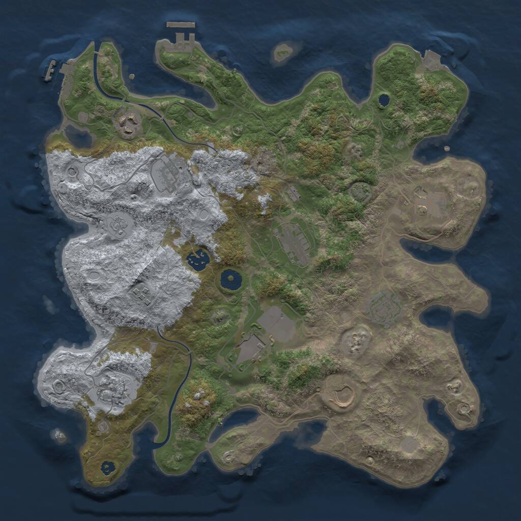 Rust Map: Procedural Map, Size: 3700, Seed: 252022681, 16 Monuments