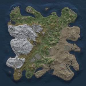 Thumbnail Rust Map: Procedural Map, Size: 3700, Seed: 252022681, 17 Monuments