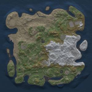 Thumbnail Rust Map: Procedural Map, Size: 4000, Seed: 2001164276, 19 Monuments