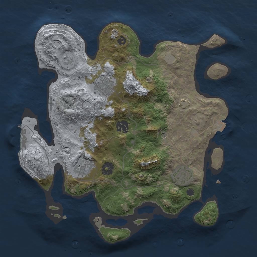 Rust Map: Procedural Map, Size: 3000, Seed: 10700, 11 Monuments