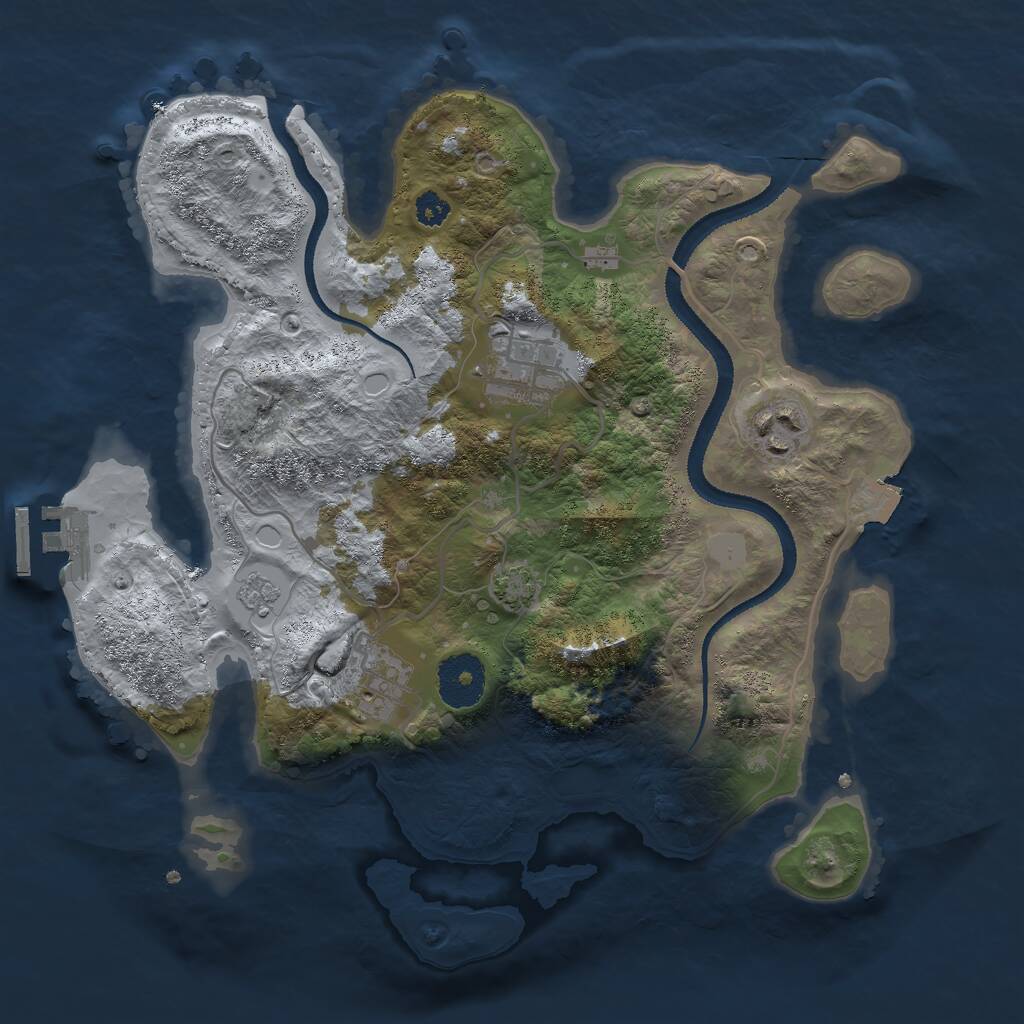 Rust Map: Procedural Map, Size: 3000, Seed: 10700, 7 Monuments