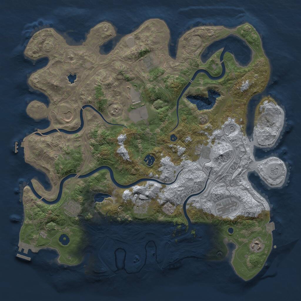 Rust Map: Procedural Map, Size: 4250, Seed: 46126, 16 Monuments