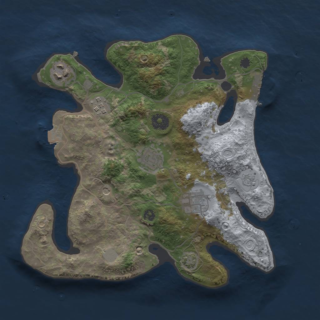 Rust Map: Procedural Map, Size: 2750, Seed: 771504746, 11 Monuments