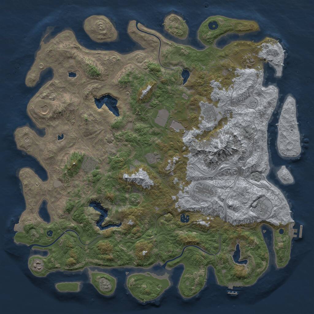 Rust Map: Procedural Map, Size: 5000, Seed: 984967571, 17 Monuments