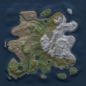 Thumbnail Rust Map: Procedural Map, Size: 3000, Seed: 712371048, 9 Monuments