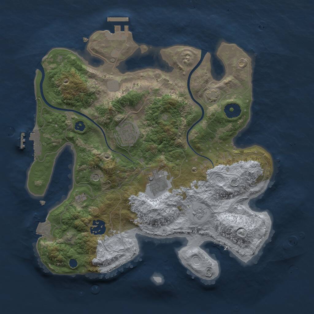 Rust Map: Procedural Map, Size: 3000, Seed: 1782767931, 9 Monuments