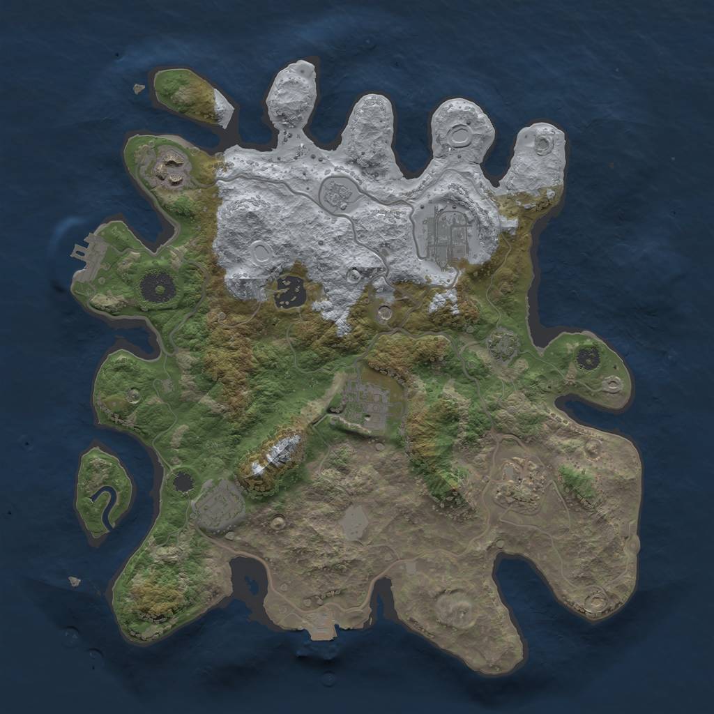 Rust Map: Procedural Map, Size: 3200, Seed: 1678454, 13 Monuments