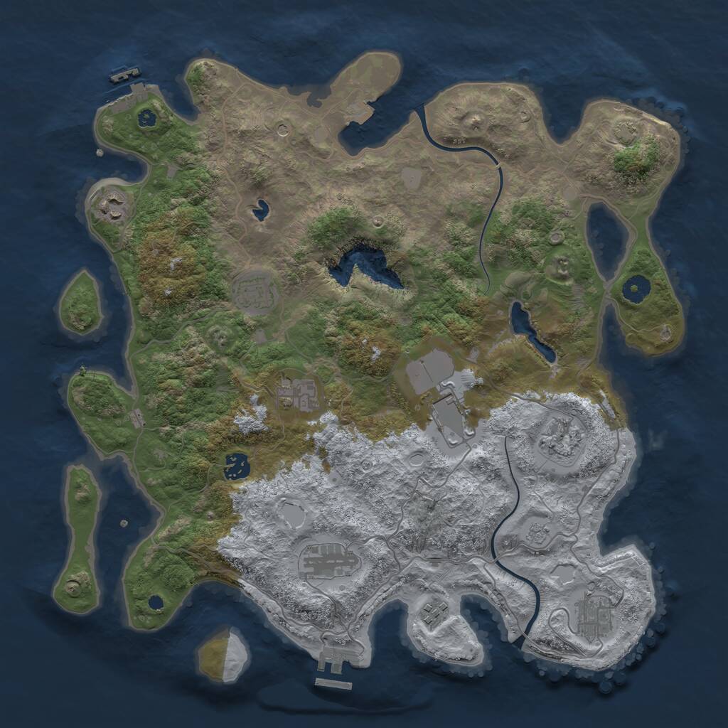 Rust Map: Procedural Map, Size: 4000, Seed: 10938, 15 Monuments