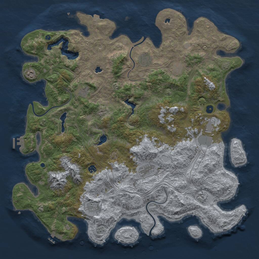 Rust Map: Procedural Map, Size: 5000, Seed: 452896, 16 Monuments