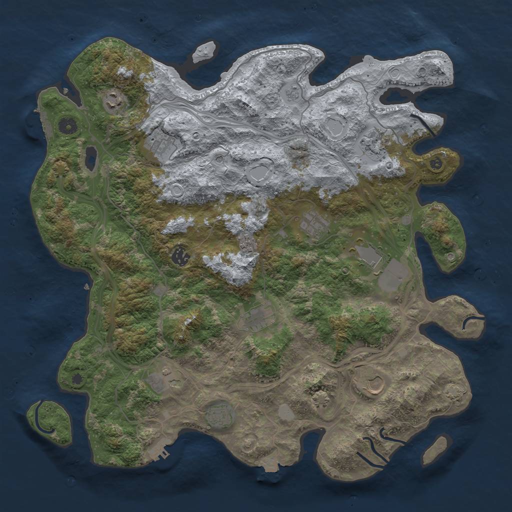 Rust Map: Procedural Map, Size: 4250, Seed: 278040661, 19 Monuments
