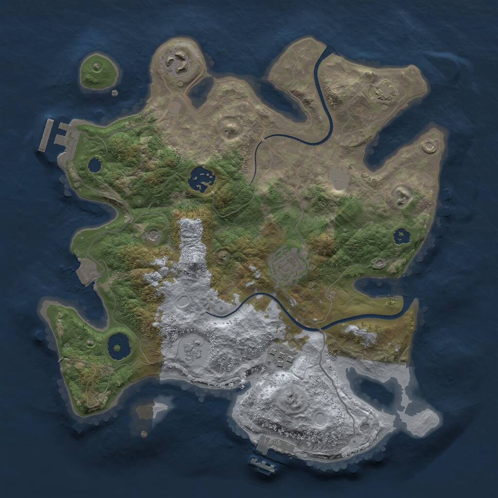 Rust Map: Procedural Map, Size: 3000, Seed: 2462102, 10 Monuments