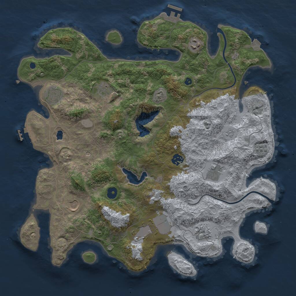 Rust Map: Procedural Map, Size: 4000, Seed: 680328337, 15 Monuments