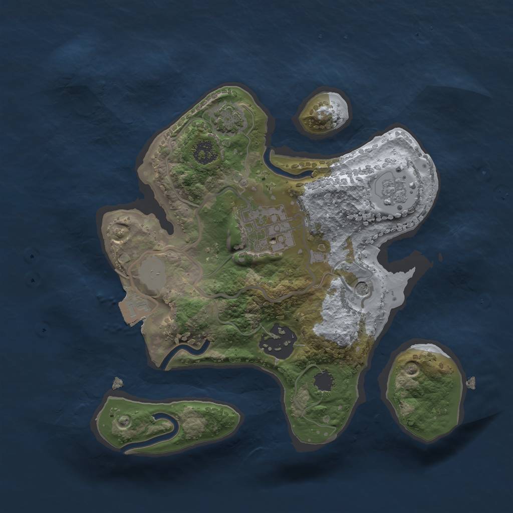 Rust Map: Procedural Map, Size: 2200, Seed: 435685589, 8 Monuments