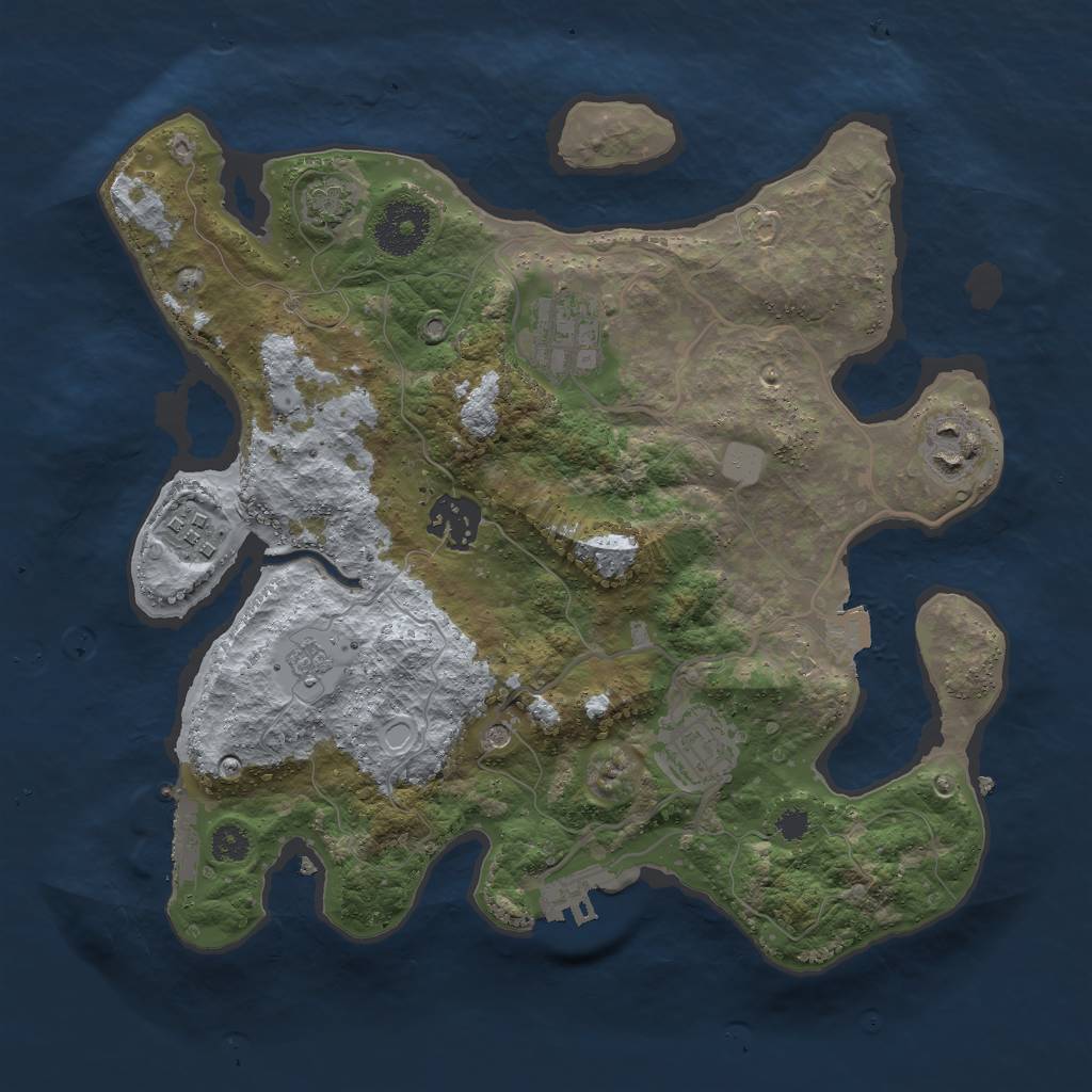 Rust Map: Procedural Map, Size: 3000, Seed: 1397895166, 13 Monuments