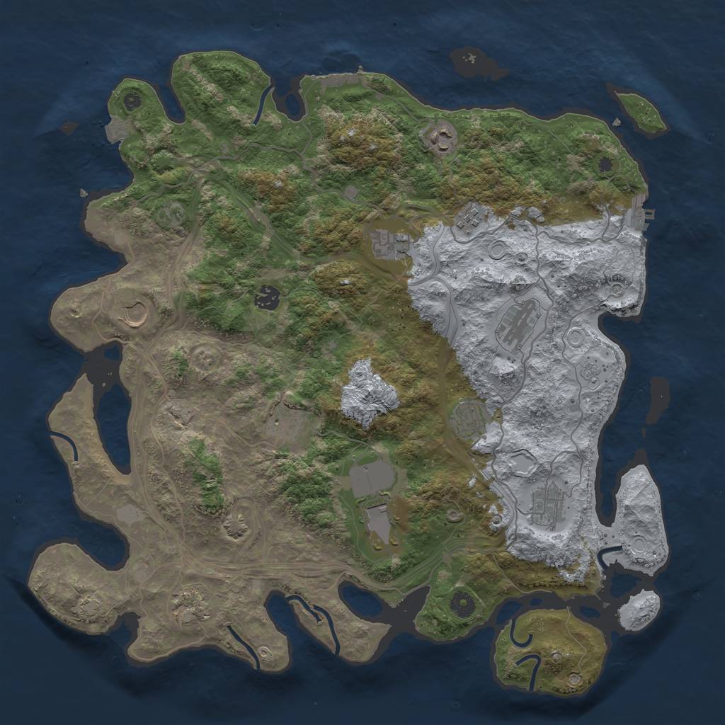 Rust Map: Procedural Map, Size: 4300, Seed: 122846885, 19 Monuments