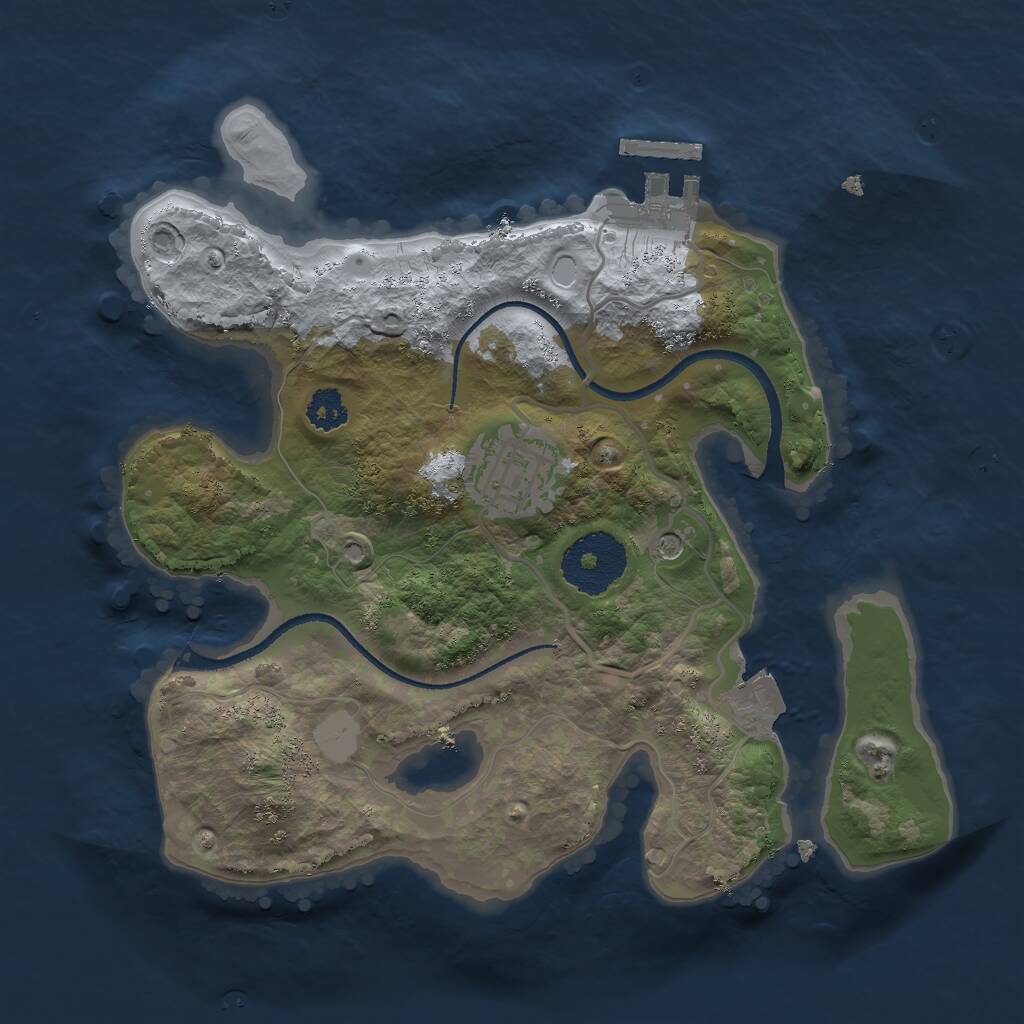 Rust Map: Procedural Map, Size: 2500, Seed: 159753345, 4 Monuments