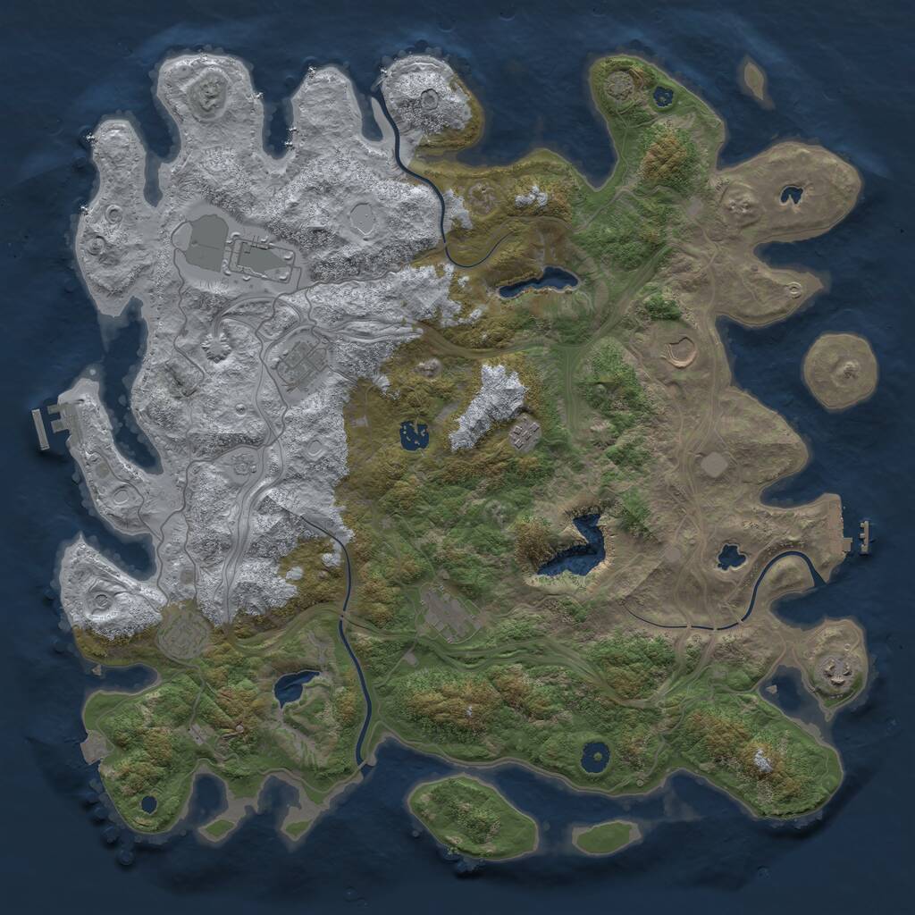 Rust Map: Procedural Map, Size: 4500, Seed: 1783765754, 14 Monuments