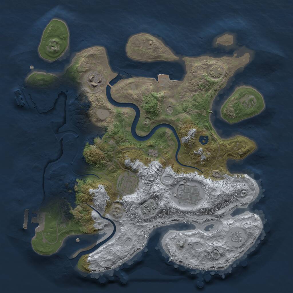 Rust Map: Procedural Map, Size: 3000, Seed: 1892779710, 10 Monuments