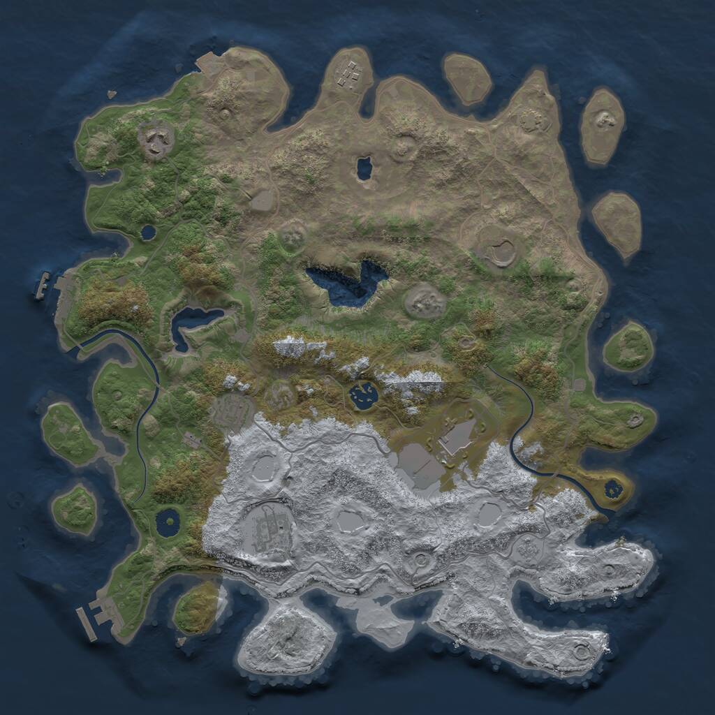 Rust Map: Procedural Map, Size: 4000, Seed: 17278, 13 Monuments