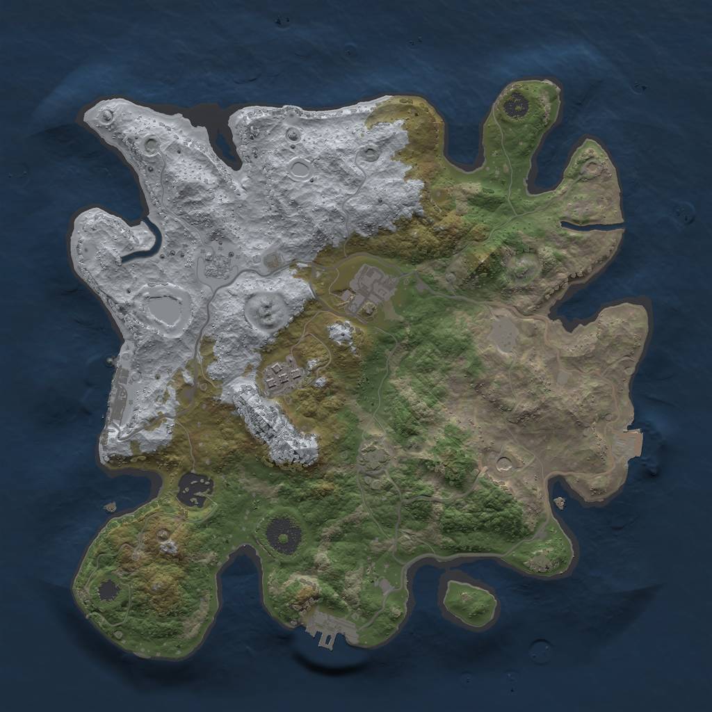 Rust Map: Procedural Map, Size: 3000, Seed: 399487175, 11 Monuments