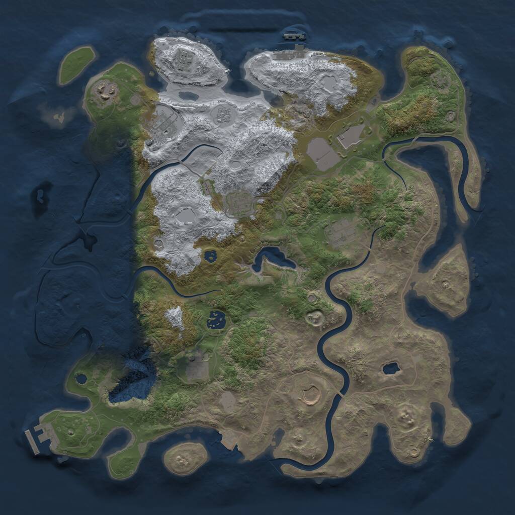 Rust Map: Procedural Map, Size: 4000, Seed: 338293852, 15 Monuments