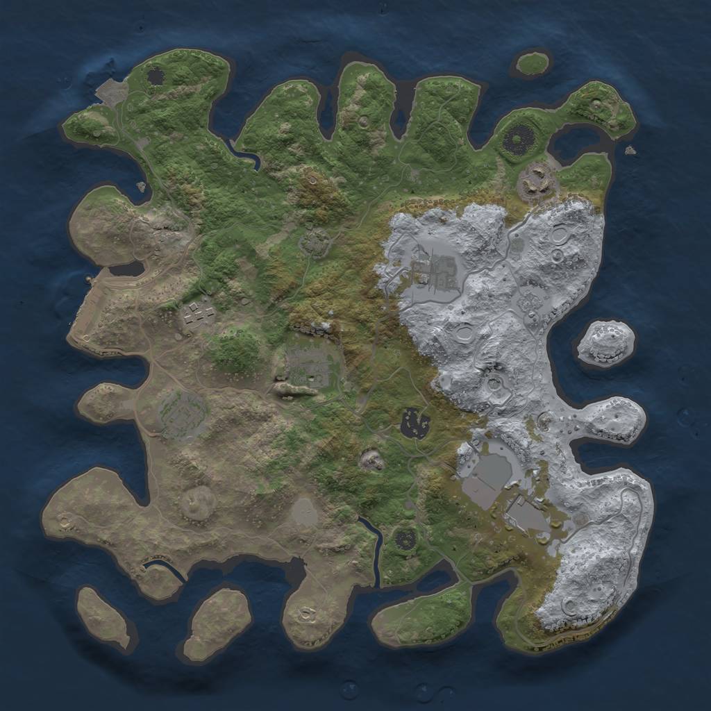 Rust Map: Procedural Map, Size: 3500, Seed: 7532, 14 Monuments