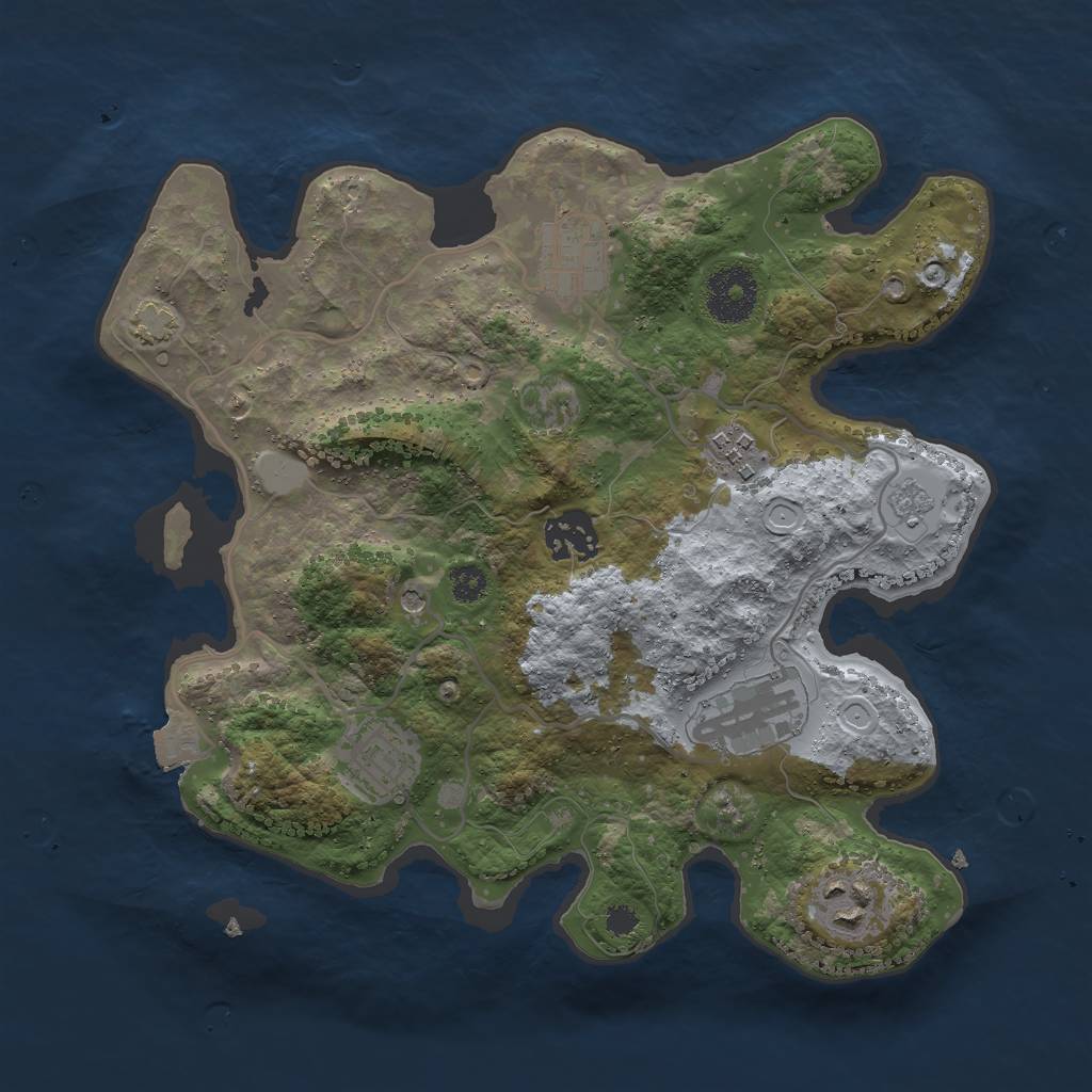 Rust Map: Procedural Map, Size: 3000, Seed: 15948, 12 Monuments