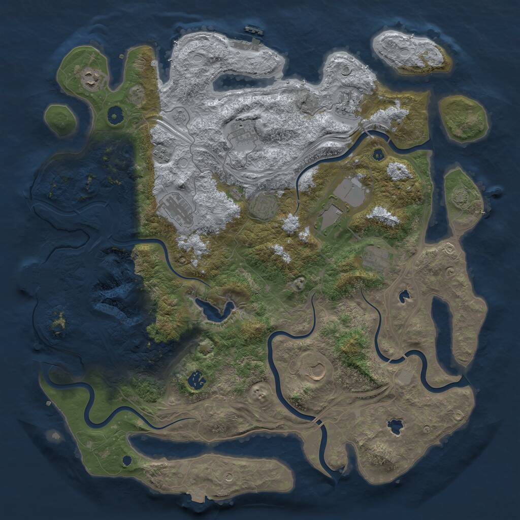 Rust Map: Procedural Map, Size: 4500, Seed: 108639102, 16 Monuments