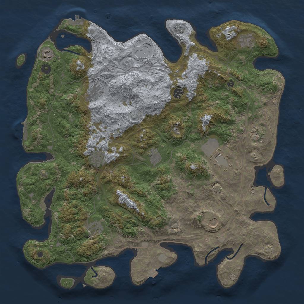 Rust Map: Procedural Map, Size: 4500, Seed: 444467001, 19 Monuments