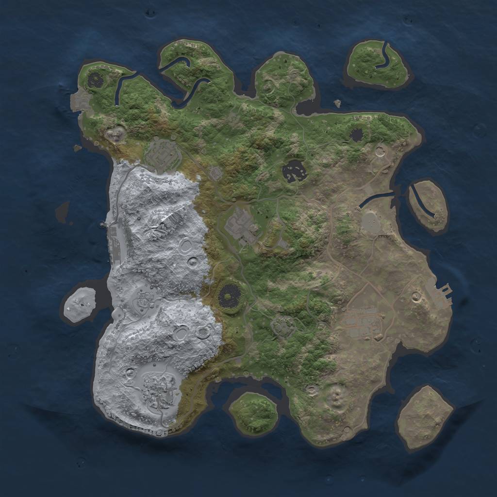 Rust Map: Procedural Map, Size: 3191, Seed: 100, 13 Monuments