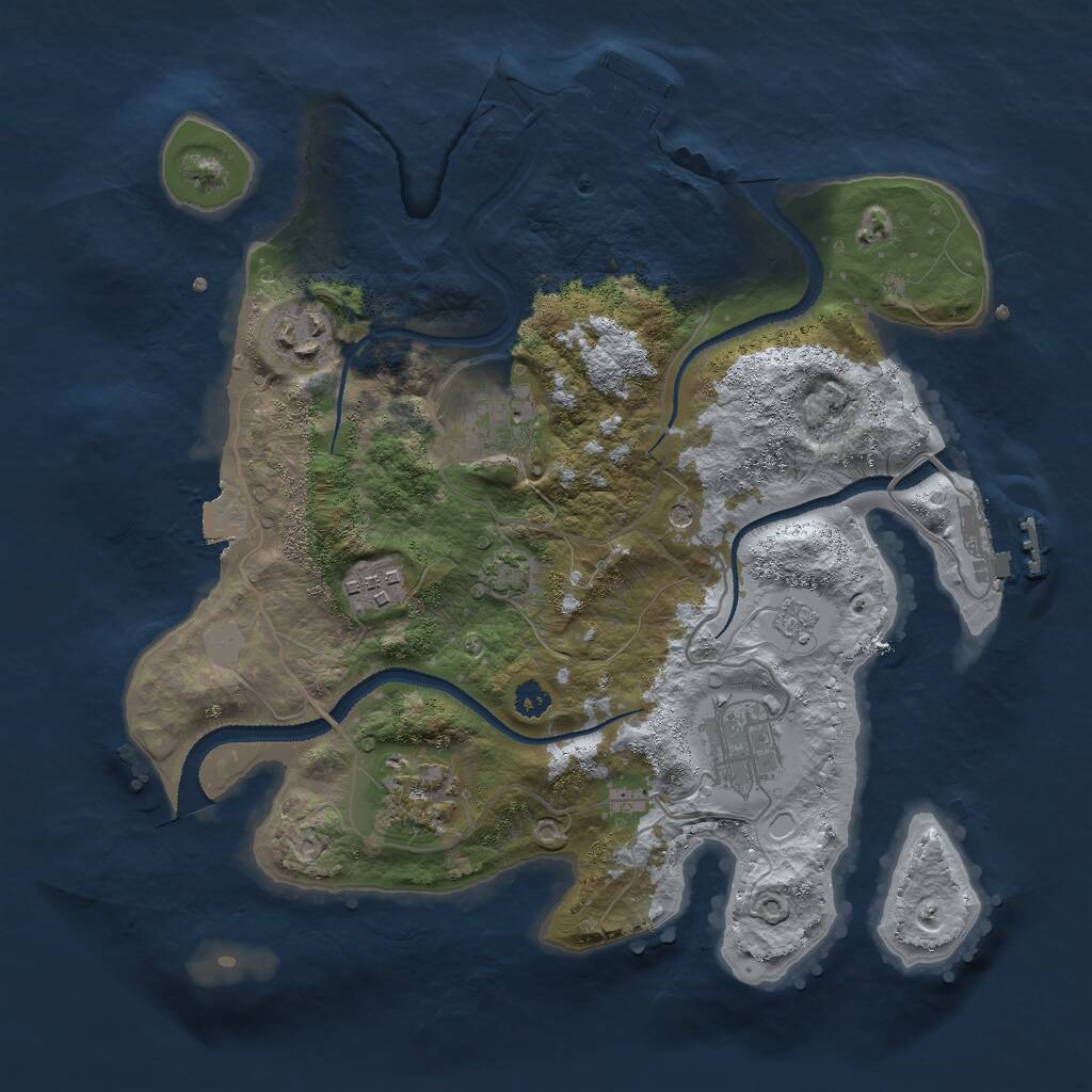 Rust Map: Procedural Map, Size: 3000, Seed: 846478071, 11 Monuments