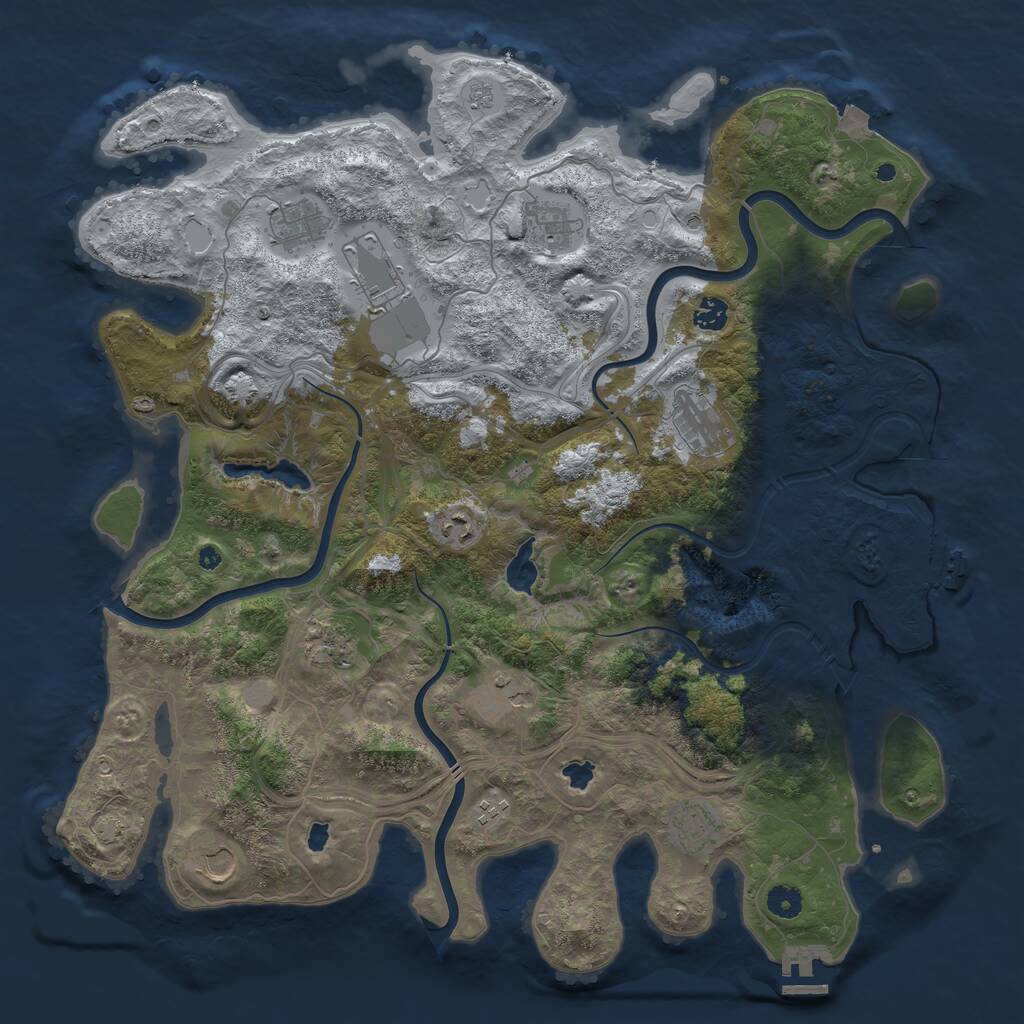 Rust Map: Procedural Map, Size: 4500, Seed: 1899453568, 17 Monuments