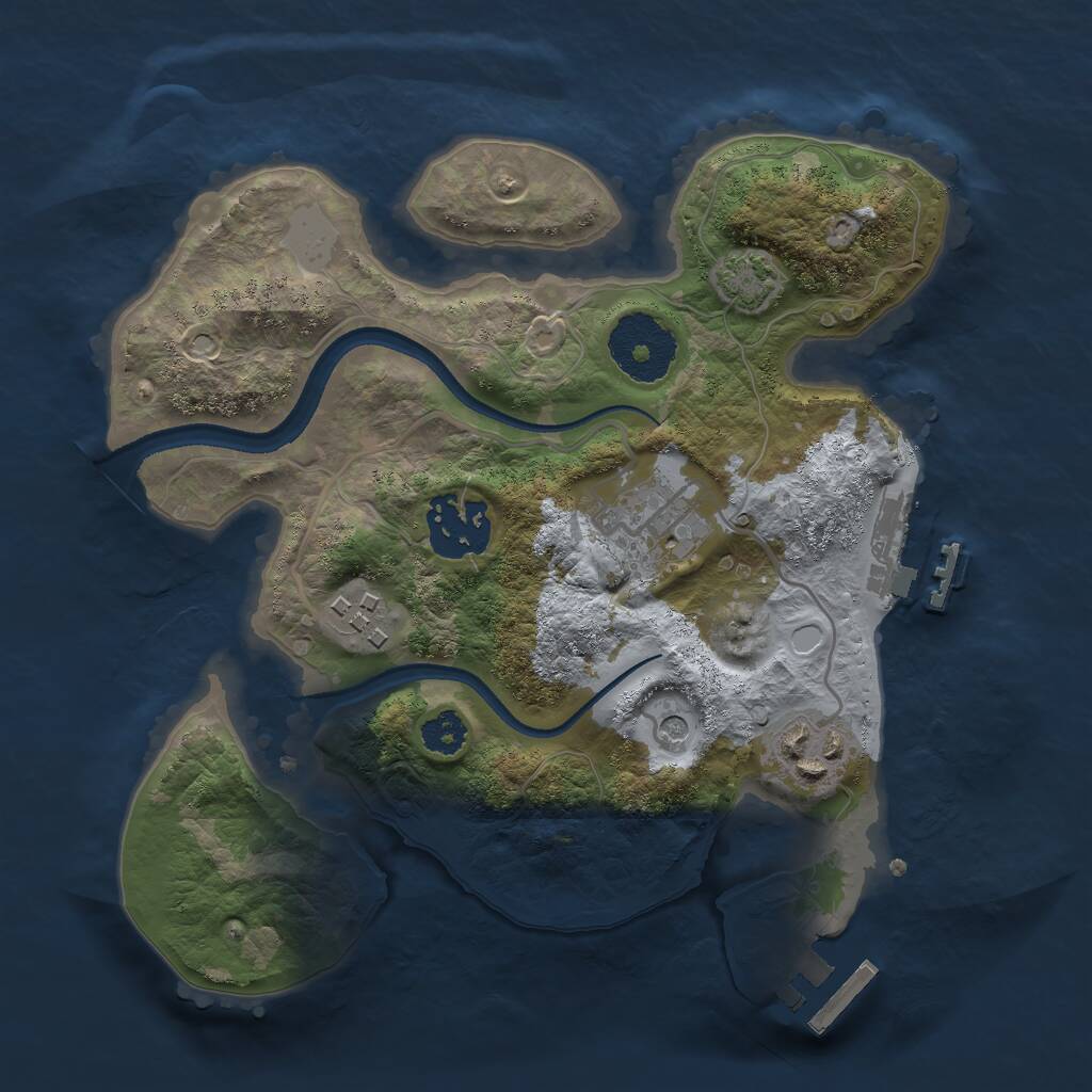 Rust Map: Procedural Map, Size: 2500, Seed: 13862, 9 Monuments