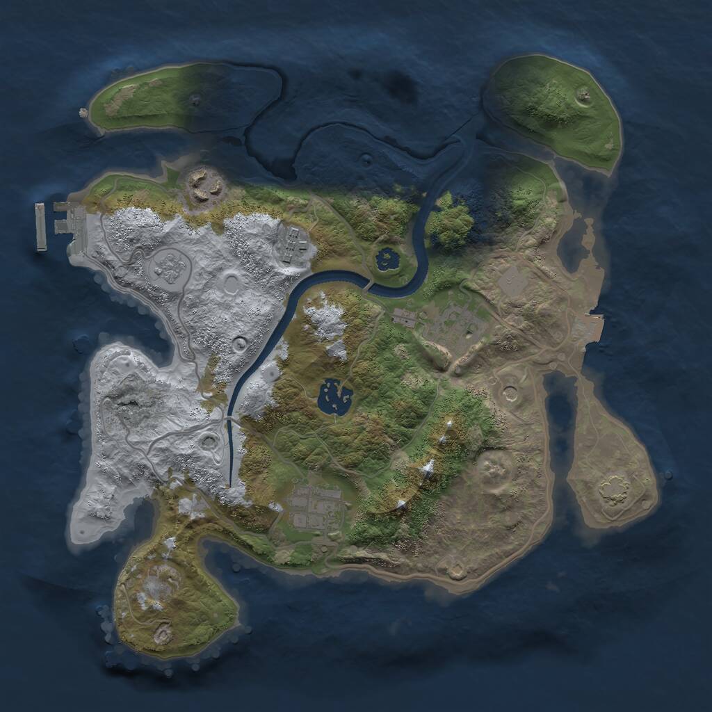 Rust Map: Procedural Map, Size: 3000, Seed: 12153, 10 Monuments