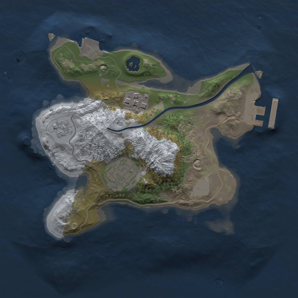 Rust Map: Procedural Map, Size: 2000, Seed: 469695696, 5 Monuments