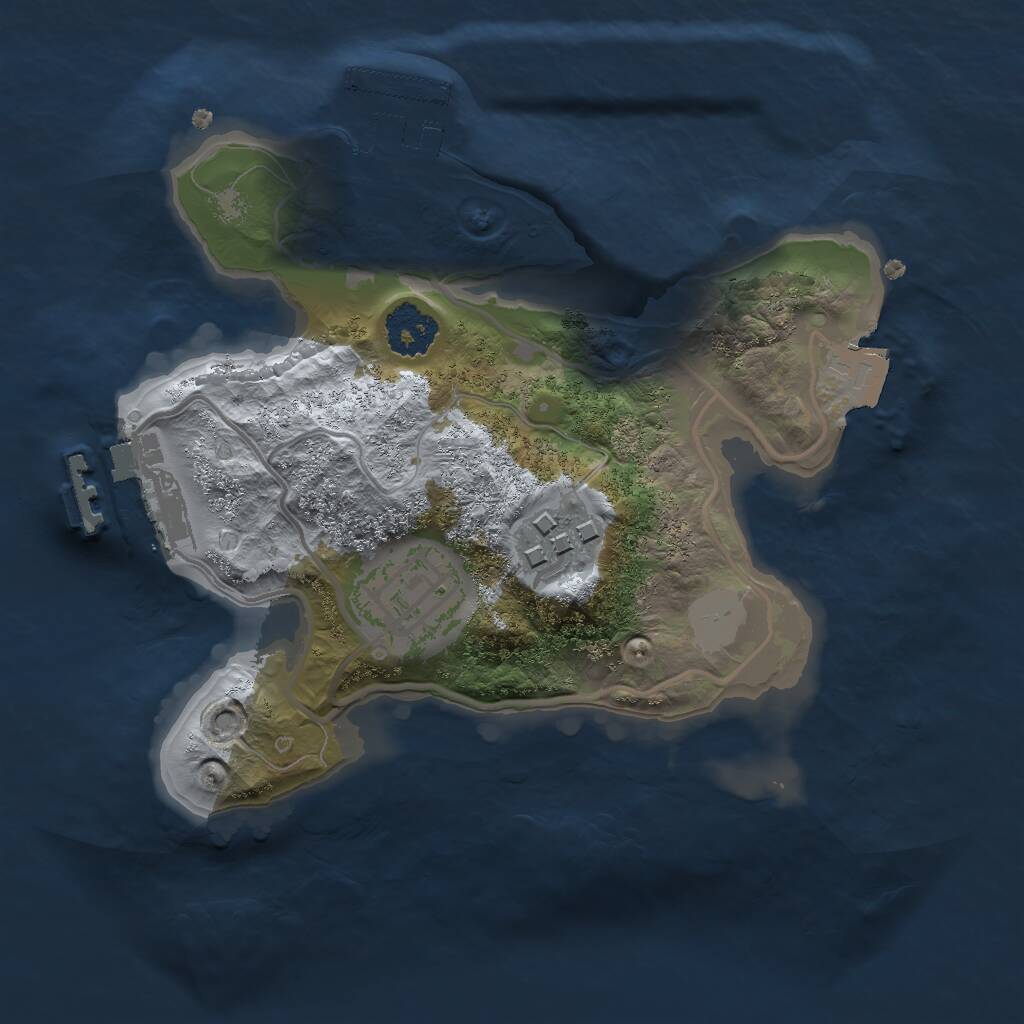 Rust Map: Procedural Map, Size: 2000, Seed: 469695696, 5 Monuments