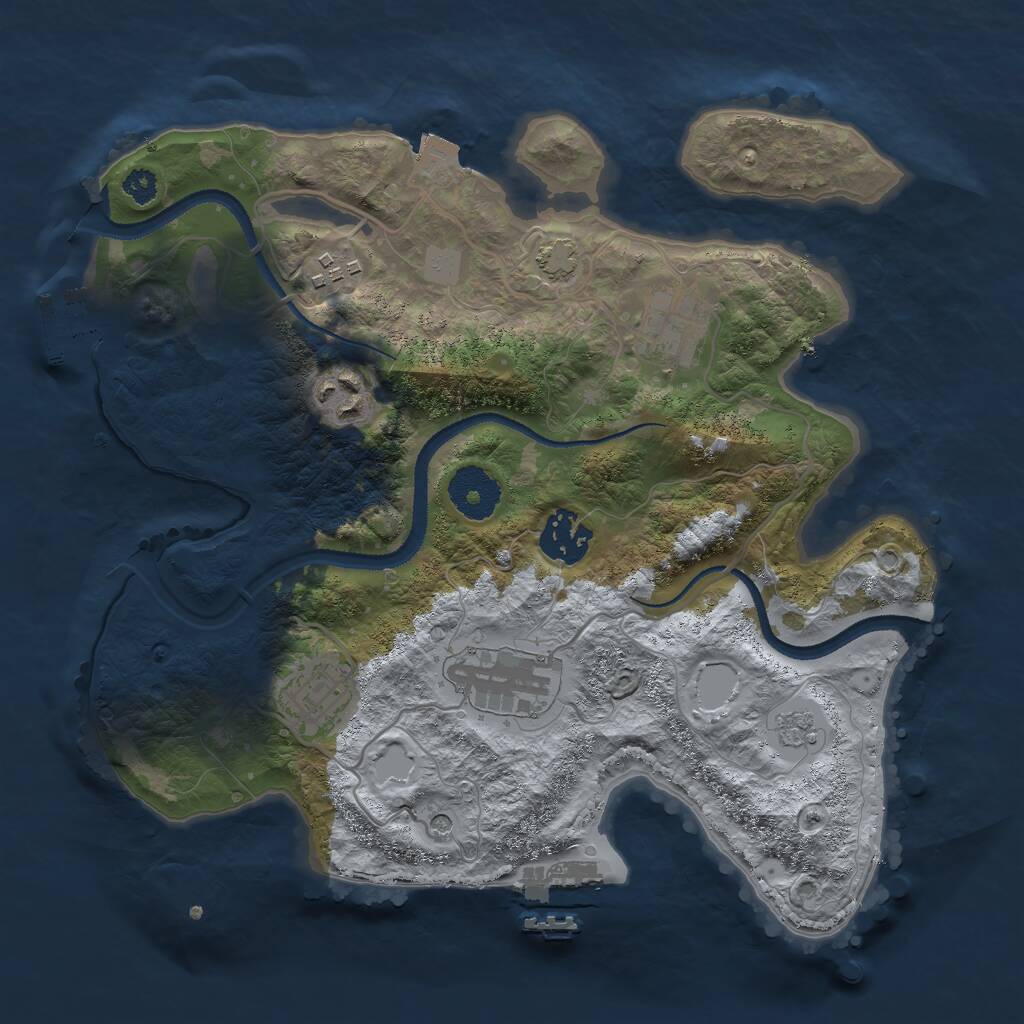 Rust Map: Procedural Map, Size: 3000, Seed: 1103843848, 12 Monuments