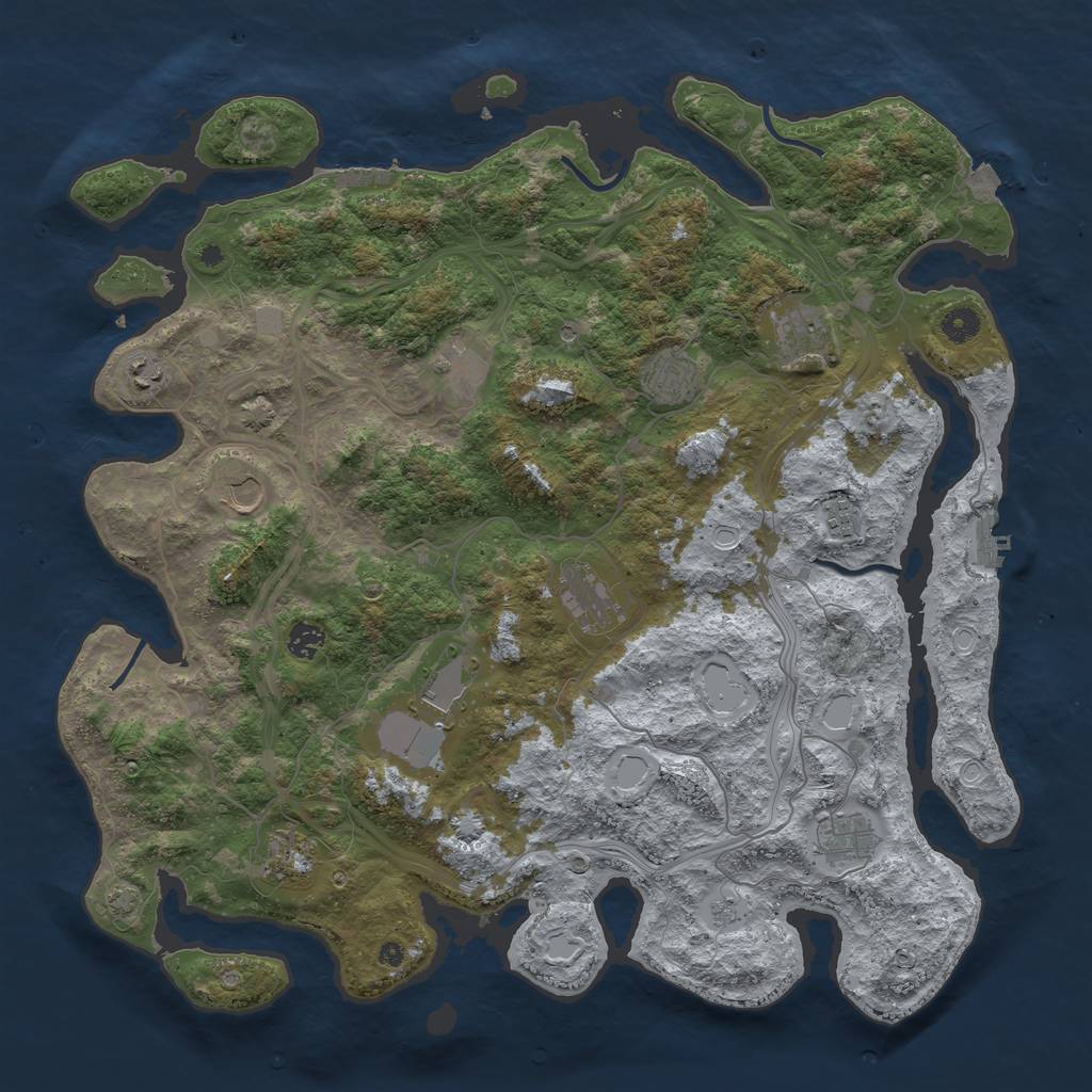 Rust Map: Procedural Map, Size: 4500, Seed: 219266207, 19 Monuments