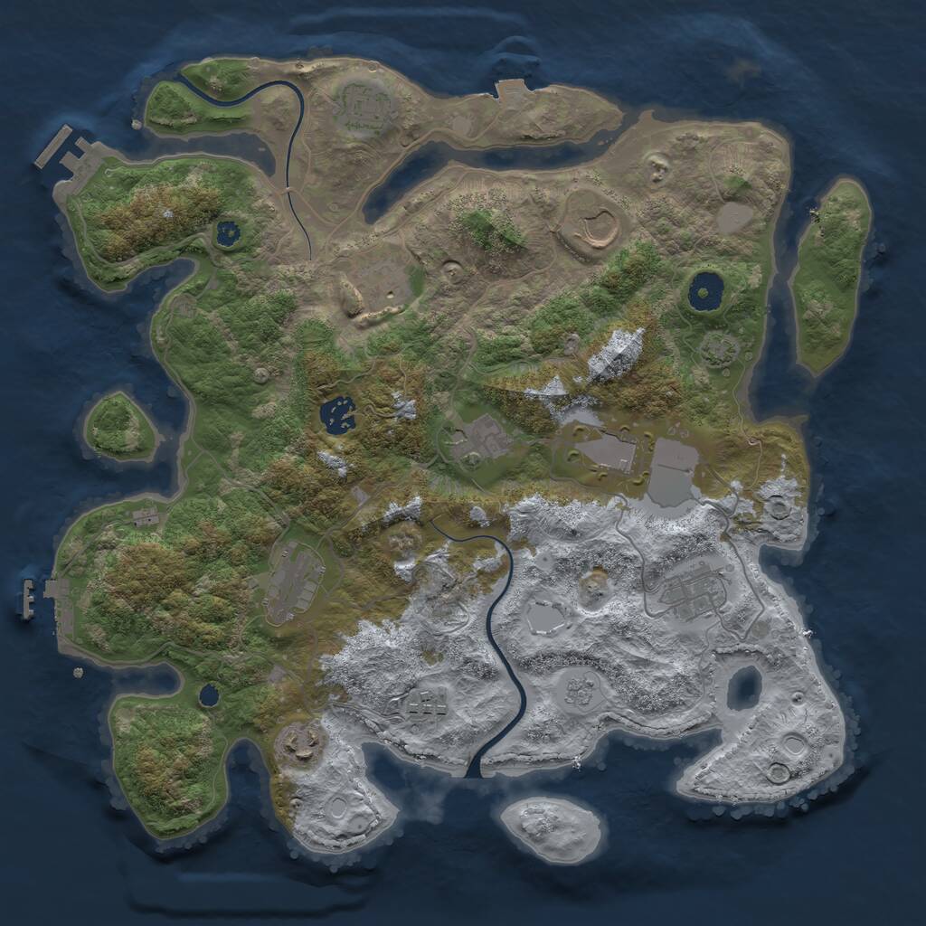 Rust Map: Procedural Map, Size: 3700, Seed: 1631499987, 15 Monuments