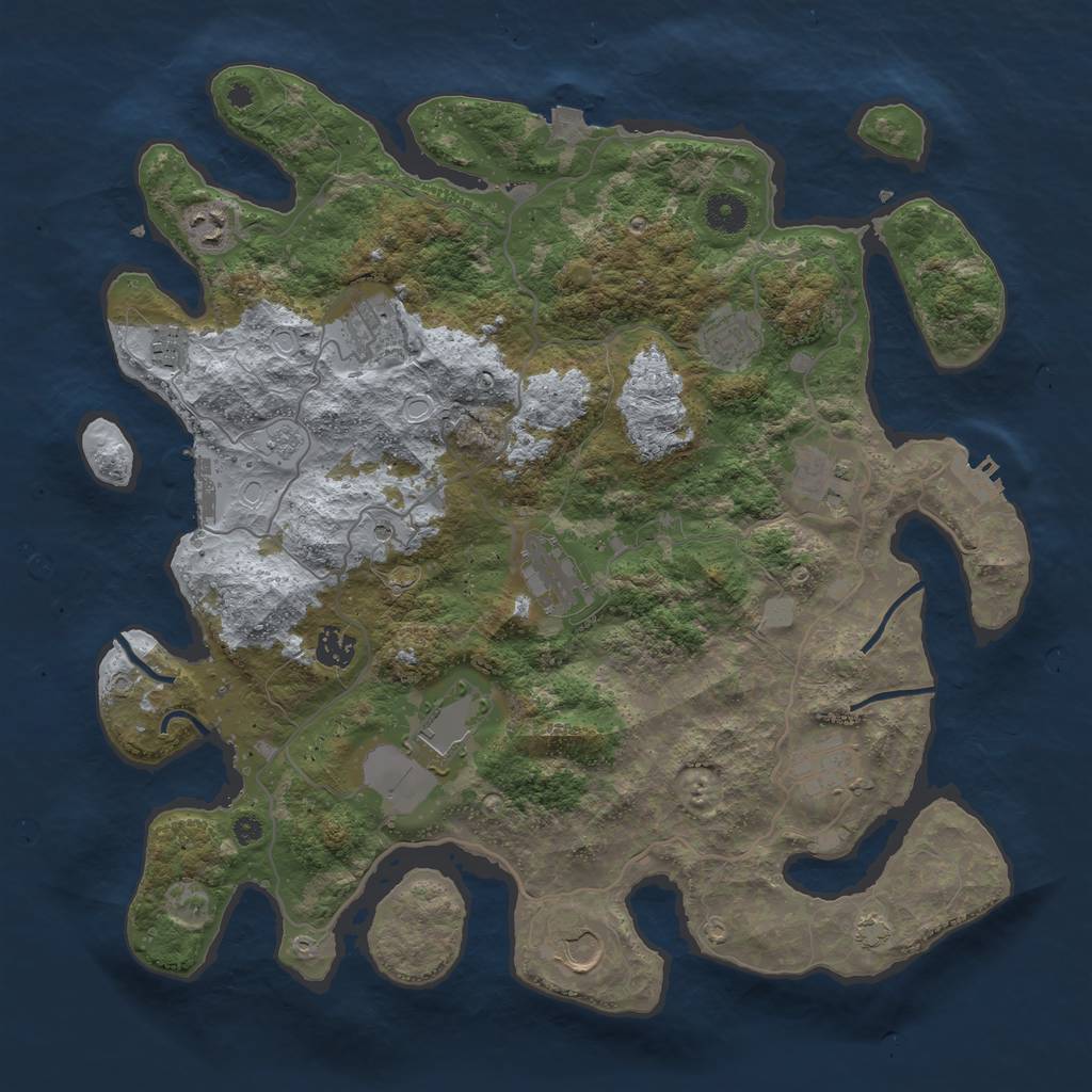 Rust Map: Procedural Map, Size: 4000, Seed: 25589, 18 Monuments