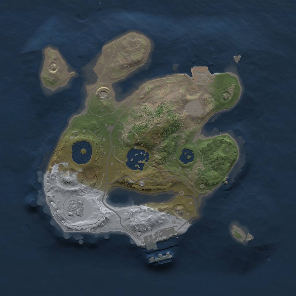 Rust Map: Procedural Map, Size: 2000, Seed: 2104792747, 4 Monuments