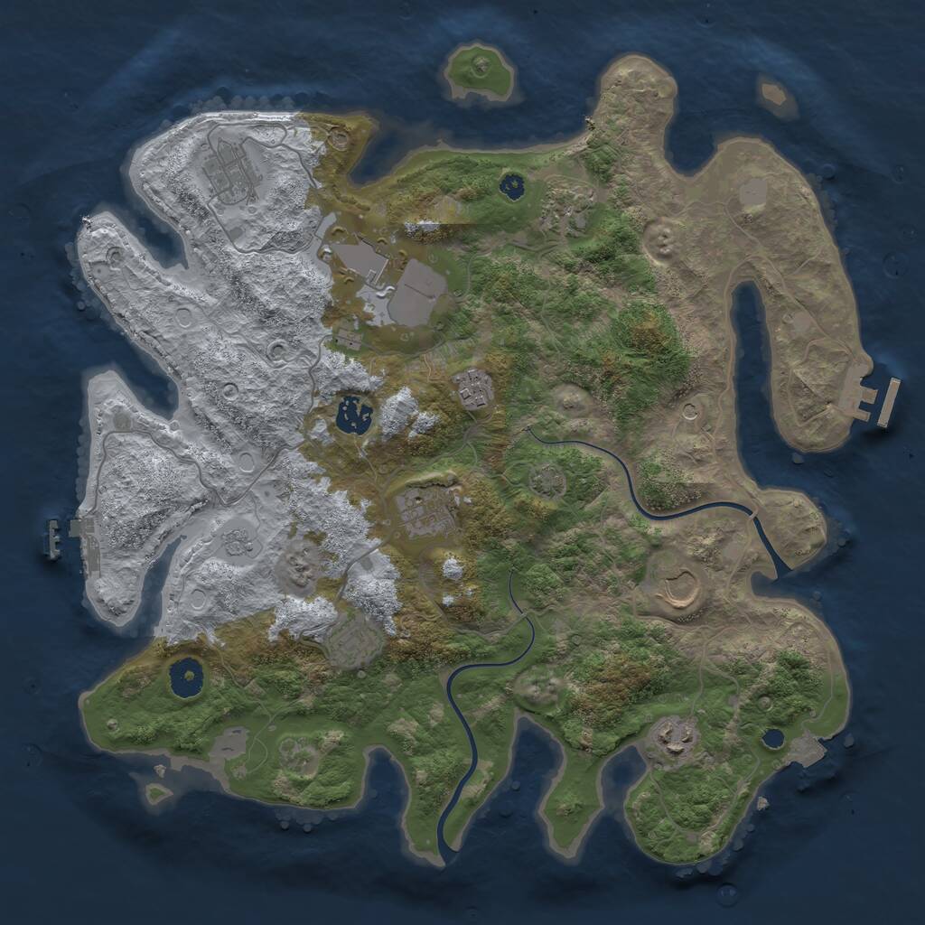 Rust Map: Procedural Map, Size: 3750, Seed: 1069274595, 15 Monuments