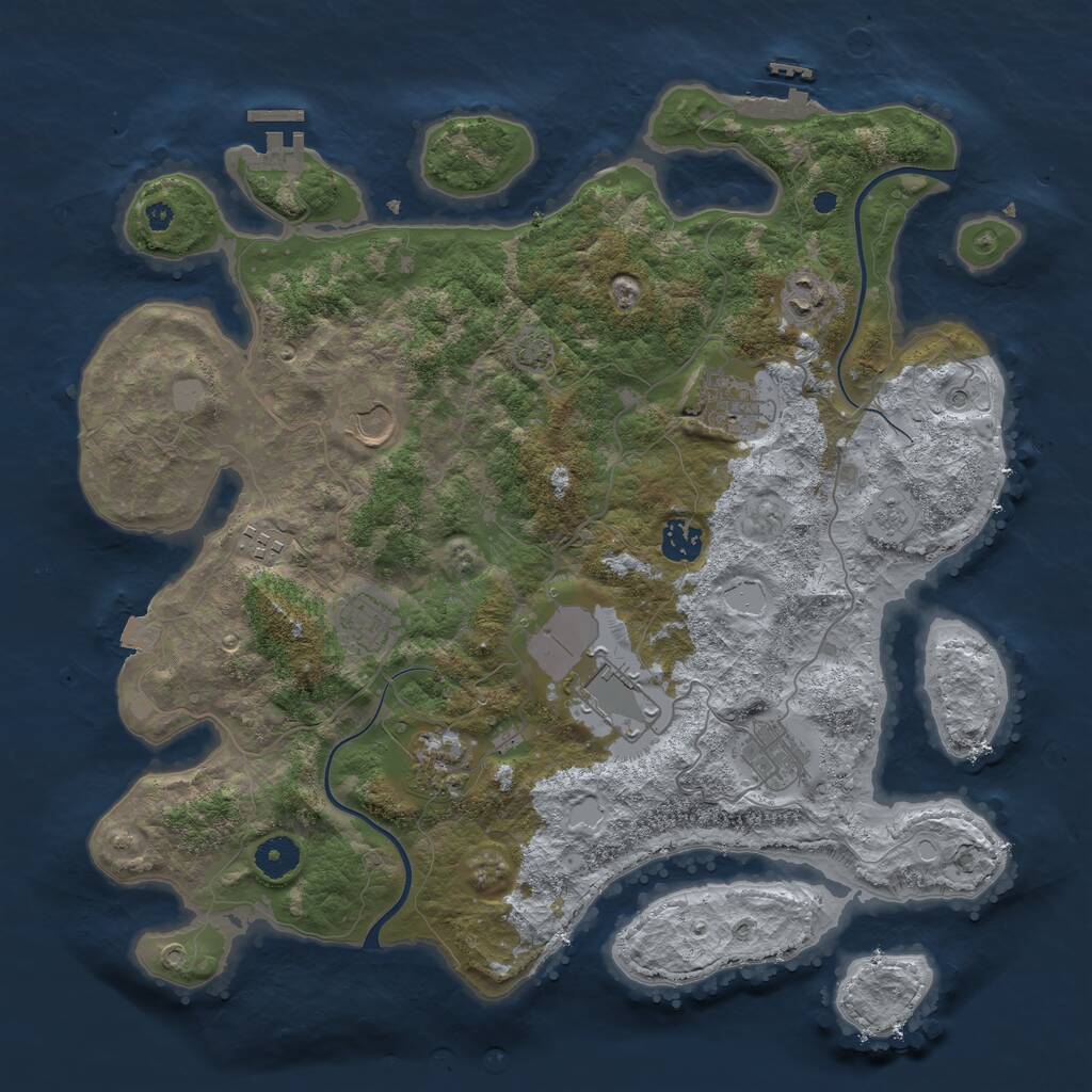 Rust Map: Procedural Map, Size: 3900, Seed: 87657260, 15 Monuments