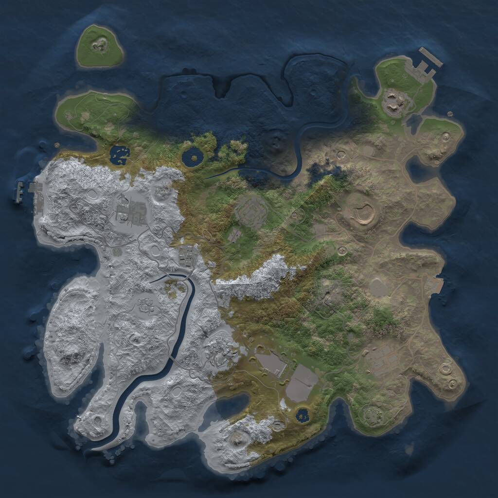 Rust Map: Procedural Map, Size: 3650, Seed: 73611678, 15 Monuments
