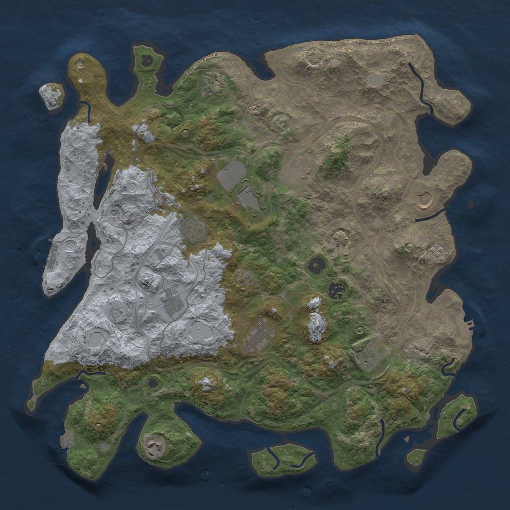 Rust Map: Procedural Map, Size: 4500, Seed: 64402078, 19 Monuments