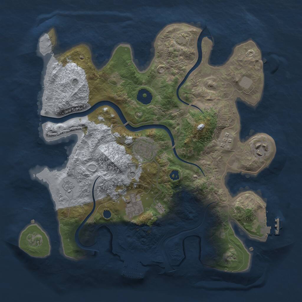 Rust Map: Procedural Map, Size: 3000, Seed: 6600, 10 Monuments