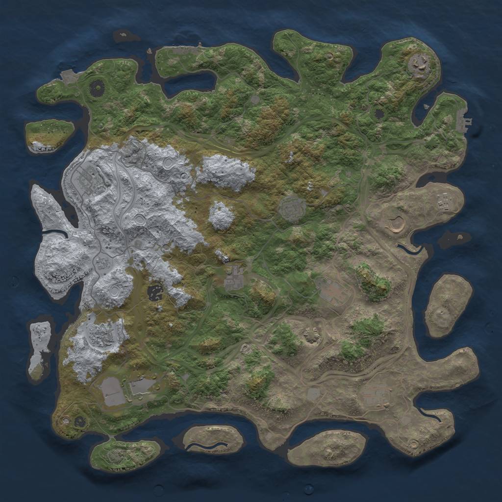 Rust Map: Procedural Map, Size: 4500, Seed: 9956, 19 Monuments