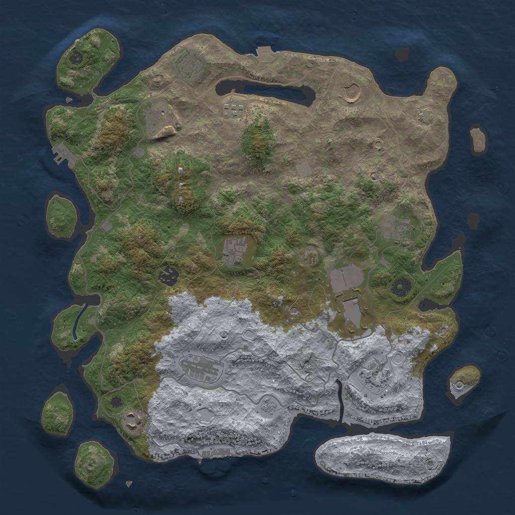 Rust Map: Procedural Map, Size: 4000, Seed: 1527923396, 19 Monuments