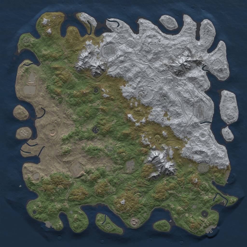 Rust Map: Procedural Map, Size: 5500, Seed: 1879266034, 19 Monuments